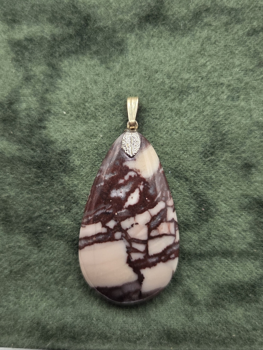 1297. Pear-Shaped Polished Porcelain Jasper Pendant